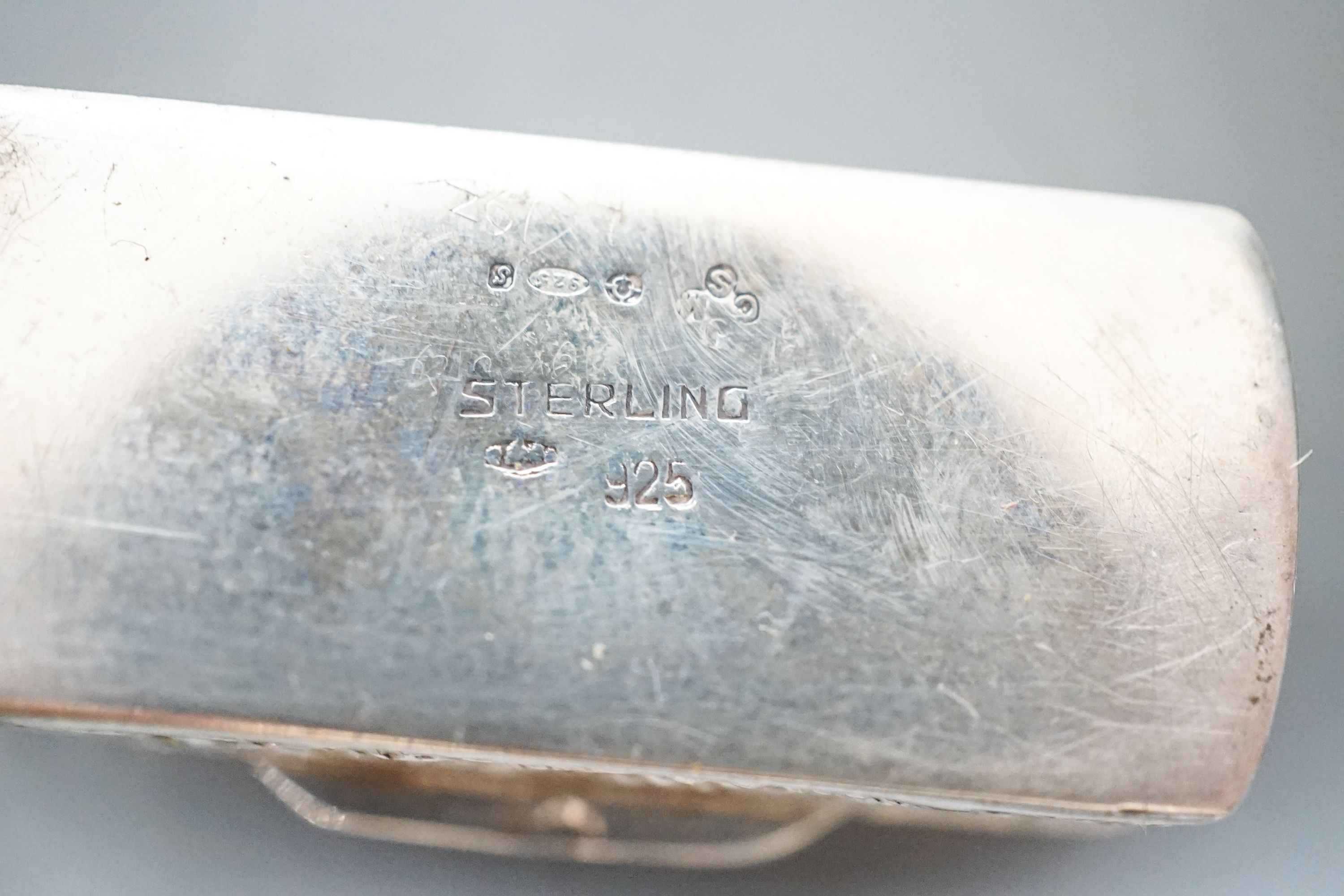 A Victorian silver gilt combination snuff box/ cigar cutter? London, 1855, 32mm and two later boxes.